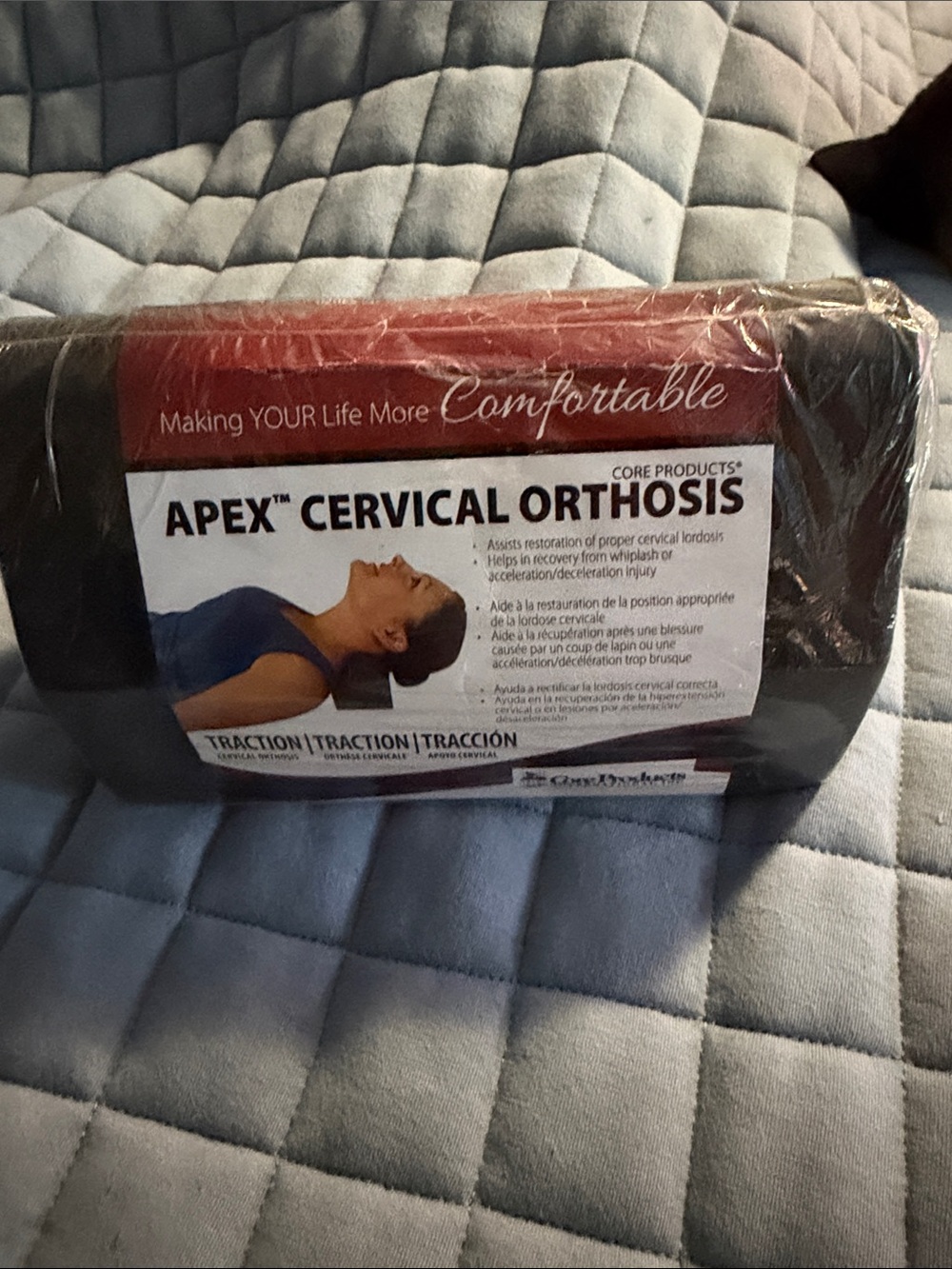 Apex Cervical Orthosis Neck Traction Pillow - Black and Red